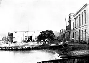 Puerto Rico Prints: The Spanish-American War: landing-place in the harbour of Ponce