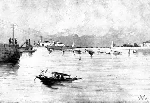 Jeans Prints: The Spanish-American War: Manila Harbour - sunken schooners blocking the river