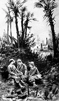 Palm Trees Prints: The Spanish-American War: Spanish outposts in Cuba: wire defences in use by the Spanish troops