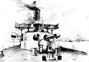 Steamship Prints: The Spanish-American War: the United States monitor 'Puritan' cleared for action