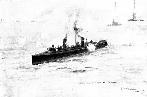 Us Navy Prints: The Spanish-American War: the United States torpedo-boat 'Winslow' in action at Cardenas