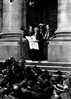 Dove Prints: The Spanish-American War:reading proclamation of Britain's Neutrality