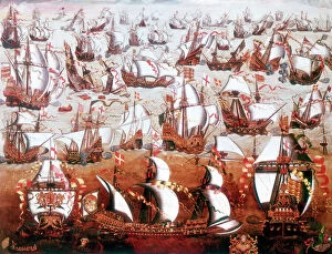 Sailing Ship Collection: The Spanish Armada which threatened England in July 1588