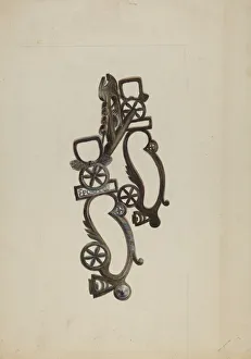 Tack Prints: Spanish Bit, c. 1937. Creator: Gerald Transpota