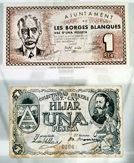Civil Collection: Spanish Civil War (1936-1939), legal tender notes issued by the City council of Borges Blanques