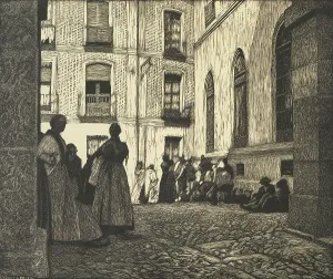 A Spanish courtyard, 1926. Creator: Sydney Lee
