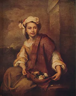 A Spanish Flower Girl, 1665-1670, (c1915). Artist: Bartolome Esteban Murillo A Spanish Flower Girl, 1665-1670, (c1915). Artist: Bartolome Esteban Murillo