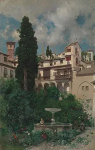 Cypress Tree Prints: A Spanish Garden. Creator: Martin Rico y Ortega