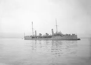 At Anchor Prints: Spanish Gunboat, date unknown. Creator: Kirk & Sons of Cowes