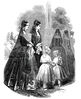 Mantilla Prints: Spanish ladies, 1845. Creator: Unknown