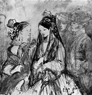 Paul George Prints: Spanish Ladies, 19th century, (1930). Artist: Constantin Guys