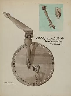 Majel G Claflin Collection: Spanish Lock, c. 1937. Creator: Majel G. Claflin