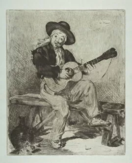 Busker Collection: The Spanish Singer (Le Guitarrero), 1861-62. Creator: Edouard Manet