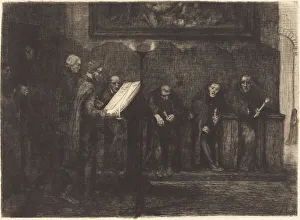 Lectern Prints: Spanish Singers (Les chantres espagnols), 1865. Creator: Alphonse Legros