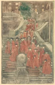 Monotype Prints: The Spanish Steps, 1898-1899. Creator: Maurice Prendergast (American, 1858-1924)