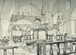 Adam And Charles Prints: Spanish Synagogue in Jerusalem - Interior, 1902. Creator: John Fulleylove