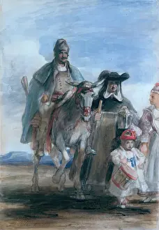 Drum Prints: Spanish Travellers, 1827. Creator: David Wilkie