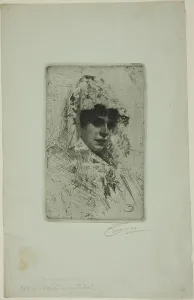 Mantilla Prints: Spanish Woman, 1884. Creator: Anders Leonard Zorn