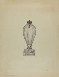 Blown Glass Prints: Spark Lamp, c. 1936. Creator: John Dana