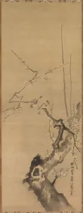 Attributed To Gallery: Sparrows on Blossoming Plum, 17th century. Creator: Kano Tan?y? (Japanese, 1602-1674)