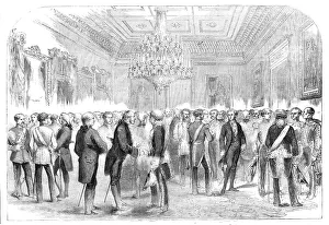 Chandeliers Prints: The Speaker of the House of Commons Levee, 1857. Creator: Unknown
