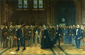 Member Of Parliament Gallery: The Speakers Procession, 1884, (1947). Creator: Francis Wilfrid Lawson