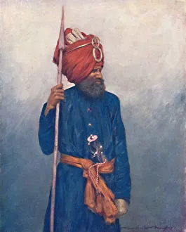 Durbar Prints: Spear-bearer from Jind, 1903. Artist: Mortimer L Menpes