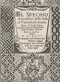 Dressmaking Prints: Spechio di pensieri delle belle et Virtudiose donne, 1546. 1546. Creator: Matteo Pagano