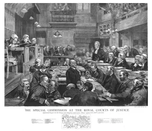 Law Courts Prints: The Special Commission at the Royal Courts of Justice, 1888. Creator: Unknown
