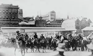 Brisbane Prints: Special Troopers in Albert Square, 1912 Strike. Creator: Unknown