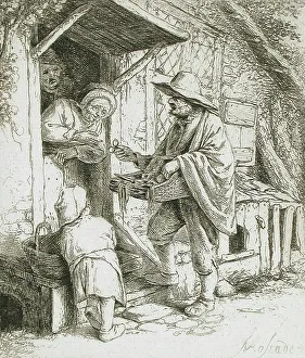 Ostade Adriaen Van Prints: The Spectacle Seller, c1646. Creator: Adriaen van Ostade