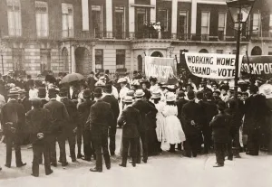 Portland Place Prints: Spectators gather on Portland Place to watch the Womens Sunday procession