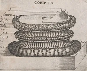 Speculum Romanae Magnificentiae: Corinthian base, ca. 1537., ca. 1537. Creator: Master GA Speculum Romanae Magnificentiae: Corinthian base, ca. 1537., ca. 1537. Creator: Master GA