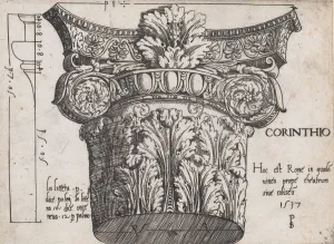 Speculum Romanae Magnificentiae: Corinthian capital, 1537. 1537. Creator: Master PS