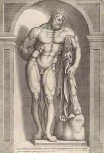 Farnese Hercules Gallery: Speculum Romanae Magnificentiae: The Farnese Hercules, 1562. 1562. Creator: Jacob Bos