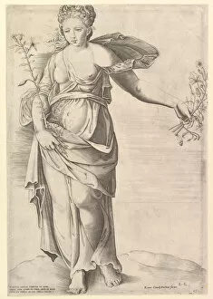 Veneziano Battista Franco Gallery: Speculum Romanae Magnificentiae: Flora, mid-16th century. Creator: Unknown