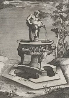 Pouring Gallery: Speculum Romanae Magnificentiae: A Fountain and Basin, 1581. 1581
