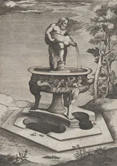 Speculum Romanae Magnificentiae: A Fountain and Basin, 1581. 1581