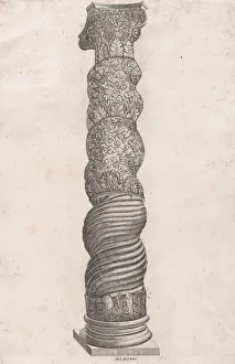 Speculum Romanae Magnificentiae: Grotesque Winding Column in St. Peter s, 16th cen