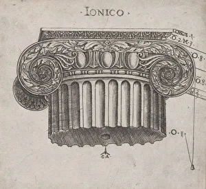 Speculum Romanae Magnificentiae: Ionic capital, ca. 1537., ca. 1537. Creator: Master GA Speculum Romanae Magnificentiae: Ionic capital, ca. 1537., ca. 1537. Creator: Master GA