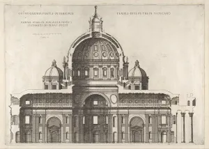 Speculum Romanae Magnificentiae: Longitudinal Section Showing the Interior of Sai