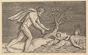 Speculum Romanae Magnificentiae: Naked Man Pursuing a Naiad, ca. 1515-1527