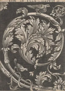 Speculum Romanae Magnificentiae: Ornamental foliage from churches, 16th century