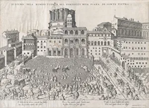 Speculum Romanae Magnificentiae: Papal Benediction, late 16th century. late 16th century