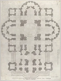 Speculum Romanae Magnificentiae: Plan of St. Peter's, 1549. Creator: Unknown Speculum Romanae Magnificentiae: Plan of St. Peter's, 1549. Creator: Unknown