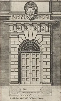 Speculum Romanae Magnificentiae: Porta della fabrica of the Farnese Palace, Caprar