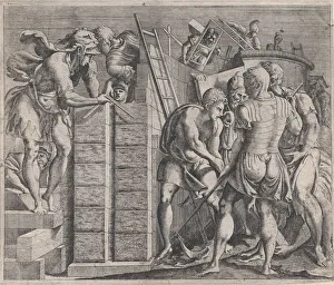 Speculum Romanae Magnificentiae: Romulus and Remus Building the Walls of Rome, 16t