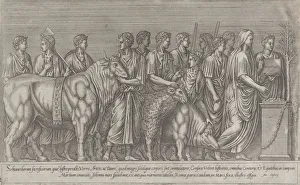 Speculum Romanae Magnificentiae: Sacrifice on the Campus Martius, 16th century