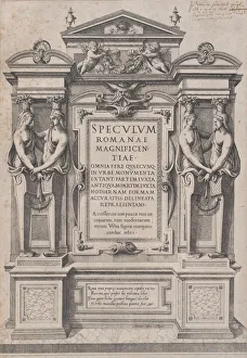 Speculum Romanae Magnificentiae: Title Page engraved within architectonic and sculptura