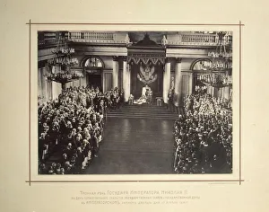 Duma Prints: Speech from the throne of Emperor Nicholas II on April 27, 1906, 1906. Artist: Anonymous